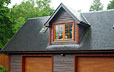 Garage with office above